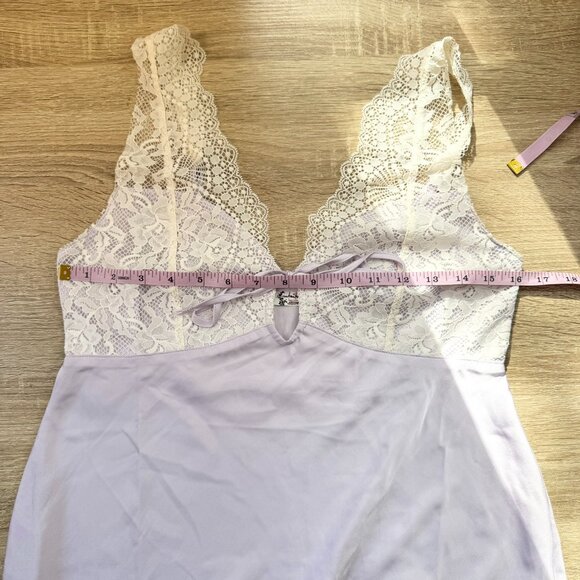 Free People Countryside Maxi Lace Slip Dress Satin Purple Cream Small - Picture 7 of 15